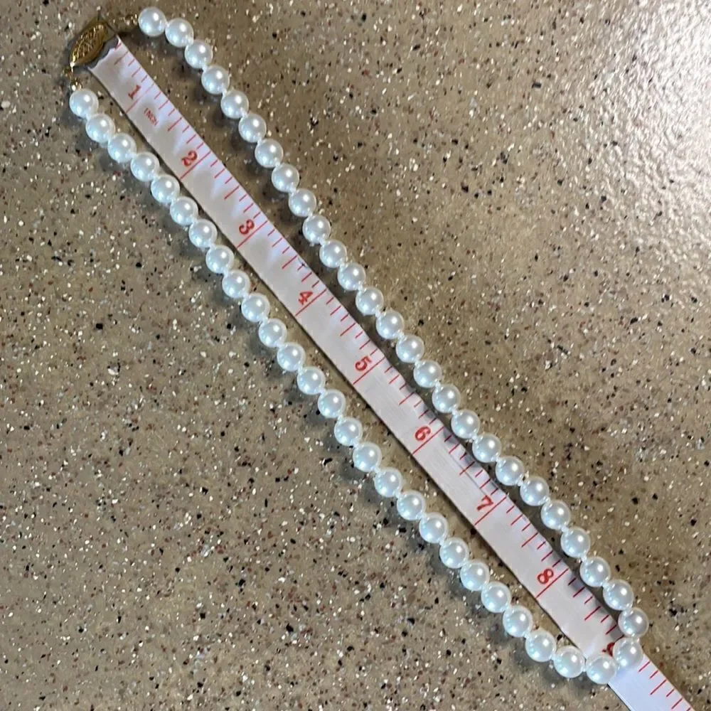 Pearl Necklace Hand Knotted Traditional Gold Filigree Hook Closure